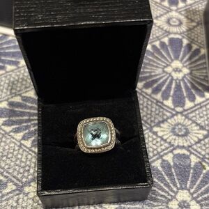 Elegant Silver and Blue Women's Ring